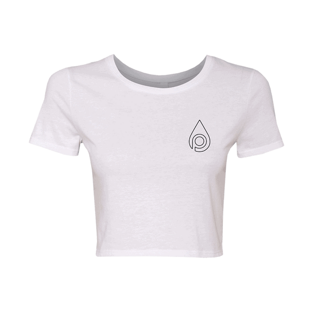 Core Logo Crop Tee (White) | Premium Airlume Cotton | PureKana
