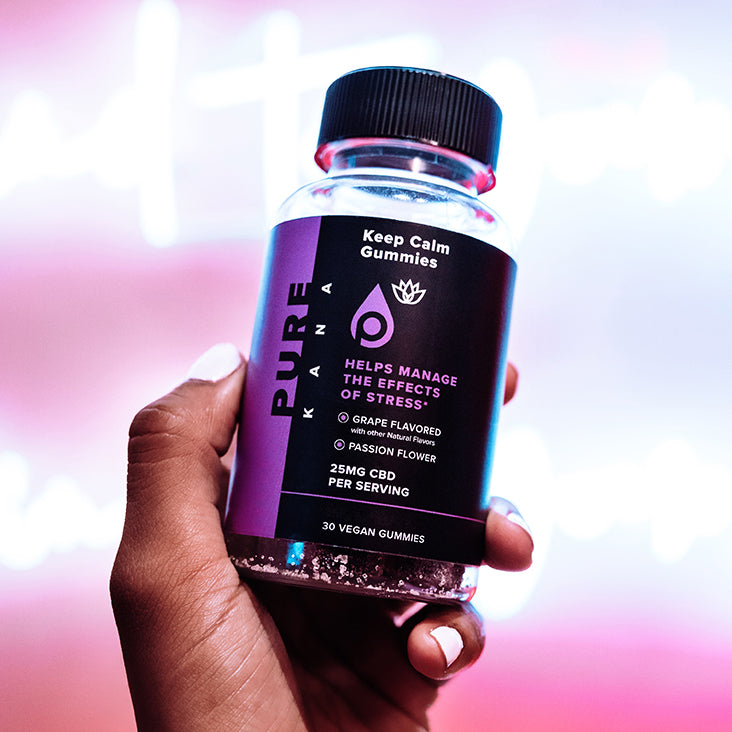 750 mg Calm CBD Gummies | Grape | 30 Gummies | PureKana