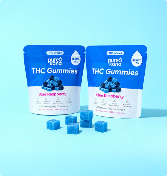 PureKana THC Gummies in Blue Raspberry